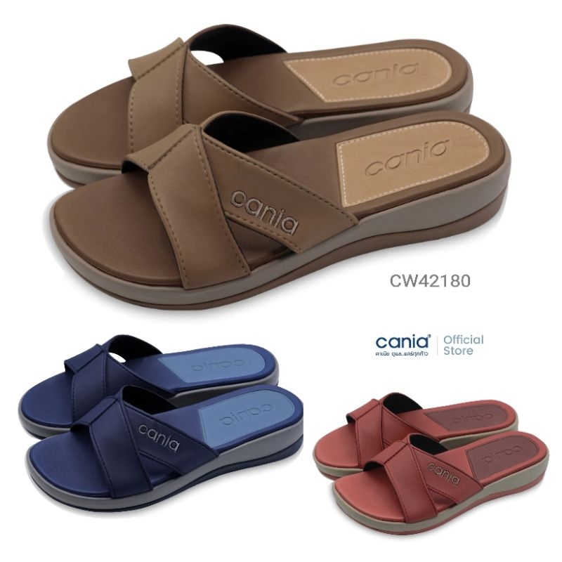 รองเท้าแตะสวมมีส้น CW42180 CANIA คาเนีย C-STEP TechnologyTM หนังนิ่ม พื้นนุ่ม 36-39 ใส่ได้ทุกวัย