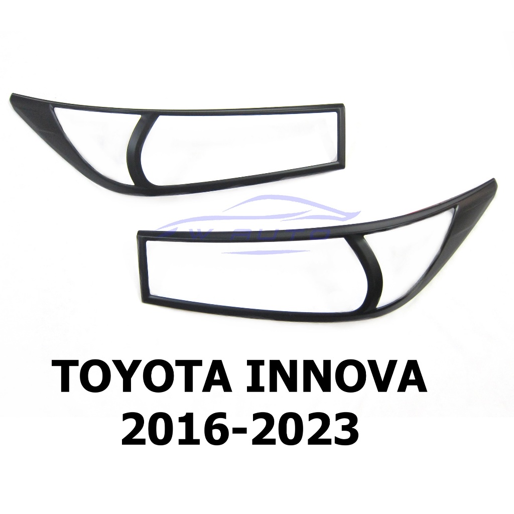 1คู่ ครอบไฟหน้า สีดำด้าน Toyota Innova 2016 - 2023 โตโยต้า อิโนว่า อินโนวา ฝาครอบไฟ ฝาครอบไฟหน้า ของแต่งรถ