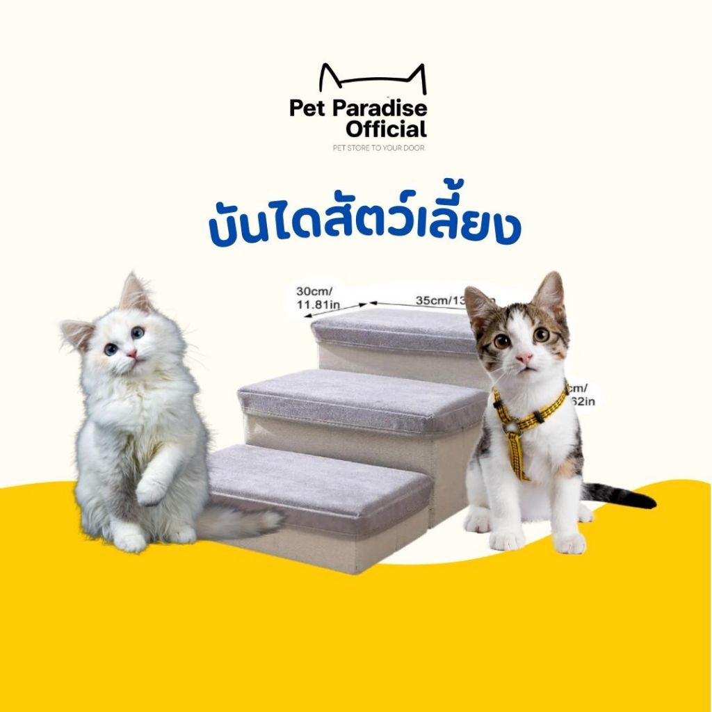 [PetParadise.th] บันไดสัตว์เลี้ยง พับได้กันลื่นสำหรับสัตว์เลี้ยง บันไดทางลาดโซฟาเก้าอี้ อุปกรณ์สำหรับสัตว์เลี้ยง