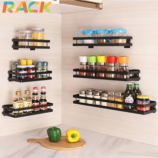 Rack ชั้นวางเครื่องปรุงติดผนัง ที่เก็บของในครัว ไม่ต้องเจาะผนัง ชั้นวางเอนกประสงค์ ประกอบง่าย ไม่เป็นสนิม ใช้งานได้นาน