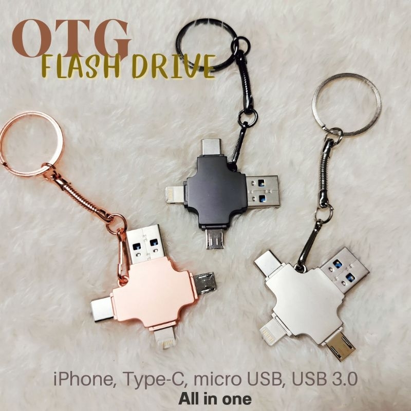 OTG แฟลชไดร์ฟ 4 in 1 ความจุ 1 TB ใช้ได้ทั้ง iOS,Type-C, Micro-USB,USB