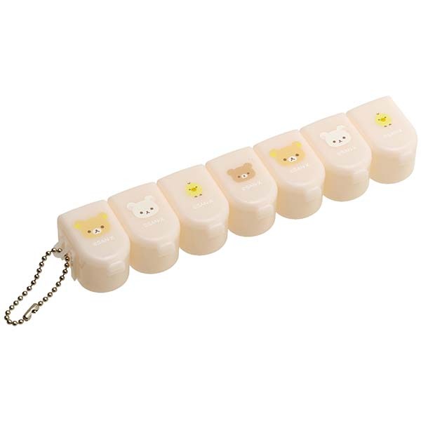 กล่องเก็บยา7ช่อง rk Rilakkuma ประมาณ 38 x 24 x 24 มม. กล่องใส่ยา กล่องยา (ริลัคคุมะ สีส้ม)