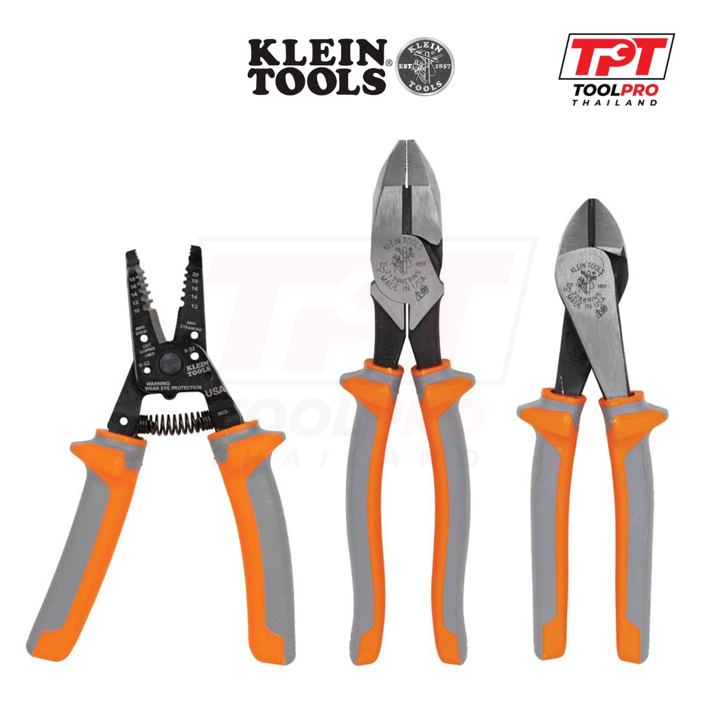 Klein Tools ชุดคีมกันไฟฟ้า VDE Plier Set (9416R) Made in USA