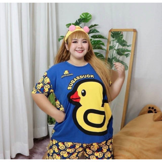 ชุดนอนผ้าเด้งเป็ด sugarduck ผ้าหนา นุ่ม ใส่สบาย