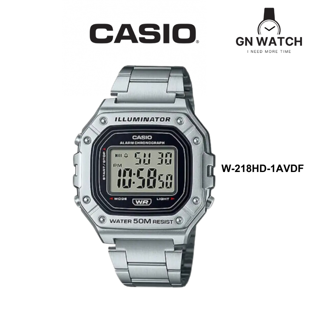 นาฬิกาCASIO ข้อมือ UNISEX รุ่น W-218HD-1AVDF สีเงิน