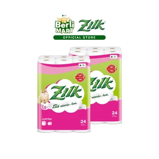 [2 แพ็ก] ซิลค์ จัมโบ้ 24 ม้วน [Bundle 2] Zilk Jumbo 24'R ทิชชูม้วน Toilet Tissue