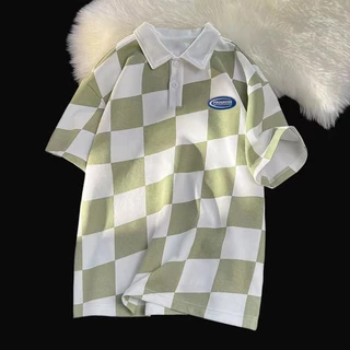 TS MEN เสื้อ​คอปก​ เสื้อ​โปโล เสื้อแขนสั้น ลายสก๊อต ผ้าดีสวมใส่สบาย T78