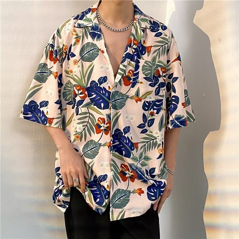 fashiongirl1688 เสื้อเชิ้ดแขนสั้น ลายพิมพ์ดอกไม้ ใส่ถ่ายรูปชายหาดชิวๆ ใส่เที่ยวคาเฟ่ก็สุดคลู