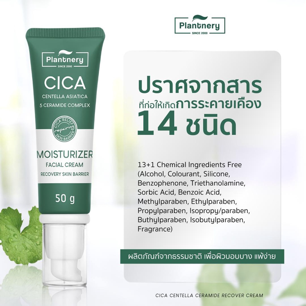 แท้  Plantnery Cica Centella Ceramide Recover Cream 50 g มอยส์เจอร์ครีม สำหรับผู้มีปัญหา สิวผด ผิวระคายเคือง ราคา ถูกที่สุด ดีลบีเคเค แกลเลอรีภาพที่ 5