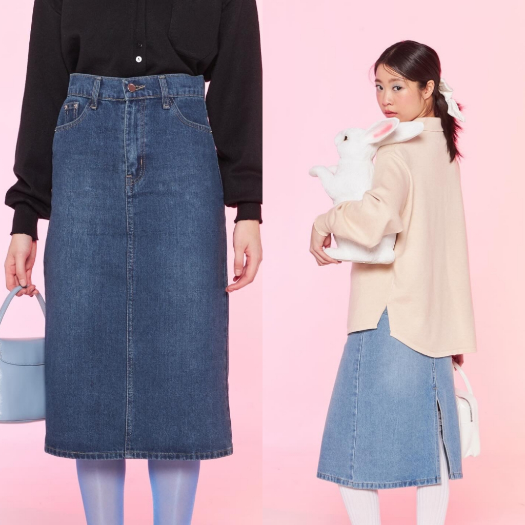 Kimmame - กระโปรง รุ่น Darling Denim Skirt 2 สี