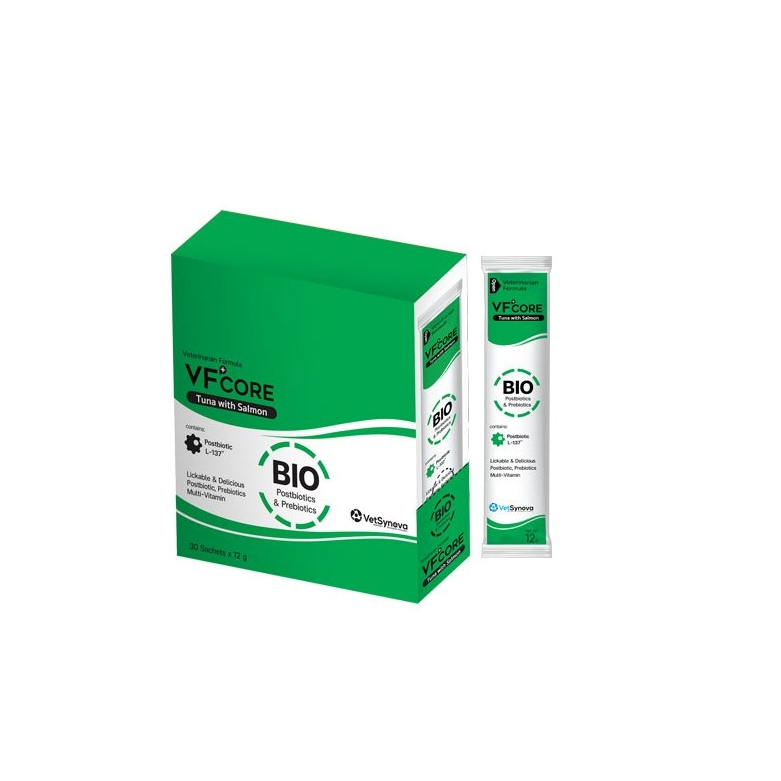 VF+ CORE BIO อาหารเสริมแมวเลีย ปรับสมดุลทางเดินอาหาร ลดอาการท้องเสีย ลำไส้อักเสบ