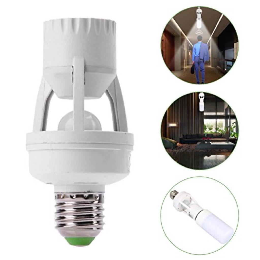ขั้ว E27 หลอดไฟอัจฉริยะ 220V/AC เซ็นเซอร์ตรวจจับการเคลื่อนไหว หลอดไฟติดอัตโนมัติ Infrared sensor ใช้งานในโรงรถ