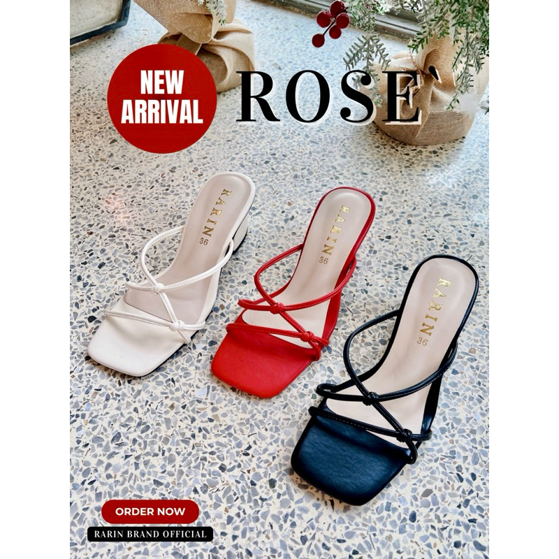Rarin รุ่น [ Cara ] 36 - 41 รองเท้าแฟชั่น ส้นสูง 2 นิ้ว รับน้ำหนักได้ดี ***เท้าไม่เรียว บวกเพิ่มไซส์***