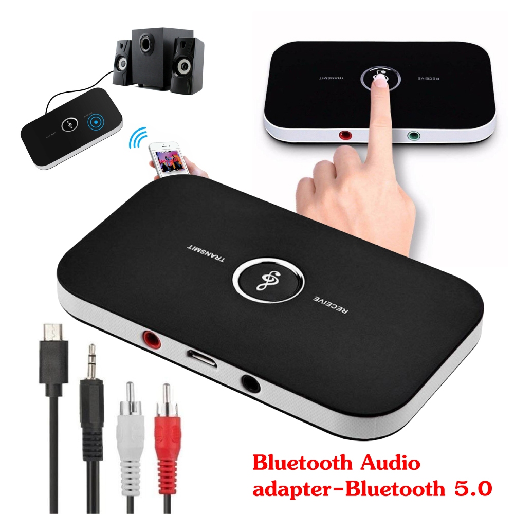 Wireless Bluetooth Boombox v 5.0 EDR 3.5 มม. AUX Audio Receiver Stereo HiFi Music Adapter สำหรับ IOS Android Phone