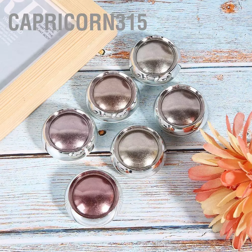 ผงขัดสีทอง 6 กล่องขาว ผงขัดเล็บ 6 สี เงานาน สวยวิ้งเลย เกรด premium นะคะ