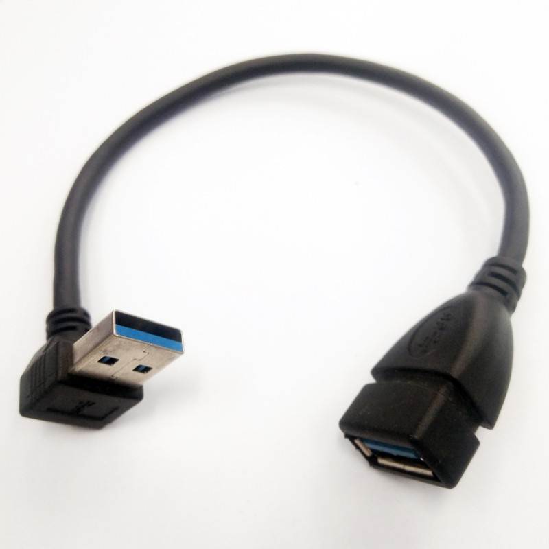 USB Extension 20cm Cable USB 3.0 Male to Female หัวงอ 90 Extension Data Sync Cord(ล่าง) - รูปที่ 3