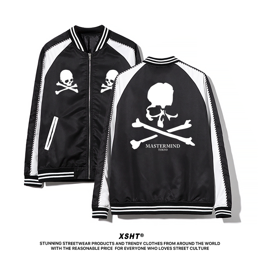 🔥พร้อมส่ง🔥 เสื้อแจ็คเก็ต Mastermind Sukajan Varsity Bomber Jacket - Black (สีดำ) by XSHT