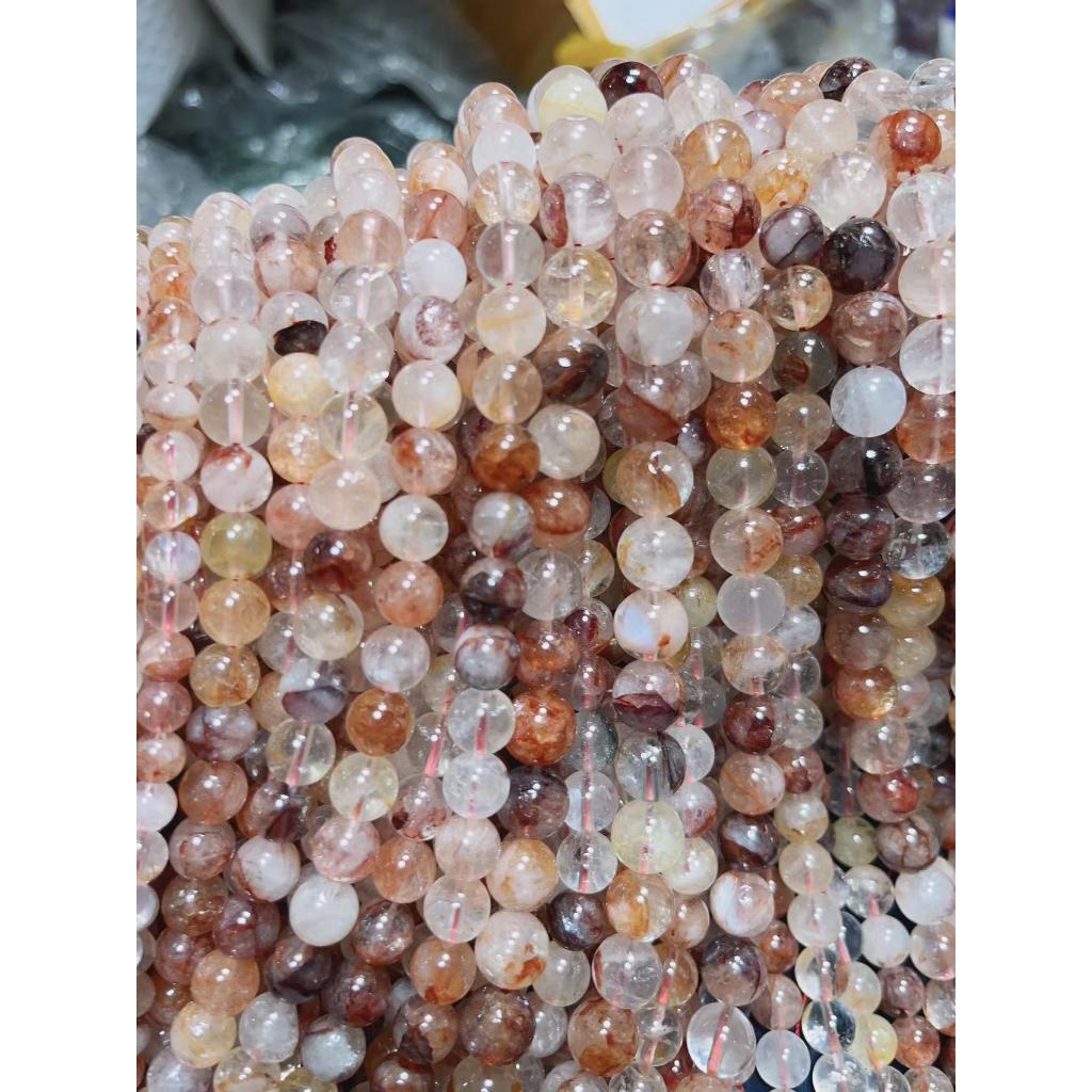โซ่ยาวคริสตัลดอกไม้หมากฝรั่งสีแดงธรรมชาติ