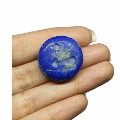 หินลาพิสลาซูลี่ หินแท้ธรรมชาติ หินโบราณ หินแกะสลัก Natural Old Lapis Lazuli Intaglio Animal Engraved Stamp Cabochon Bead
