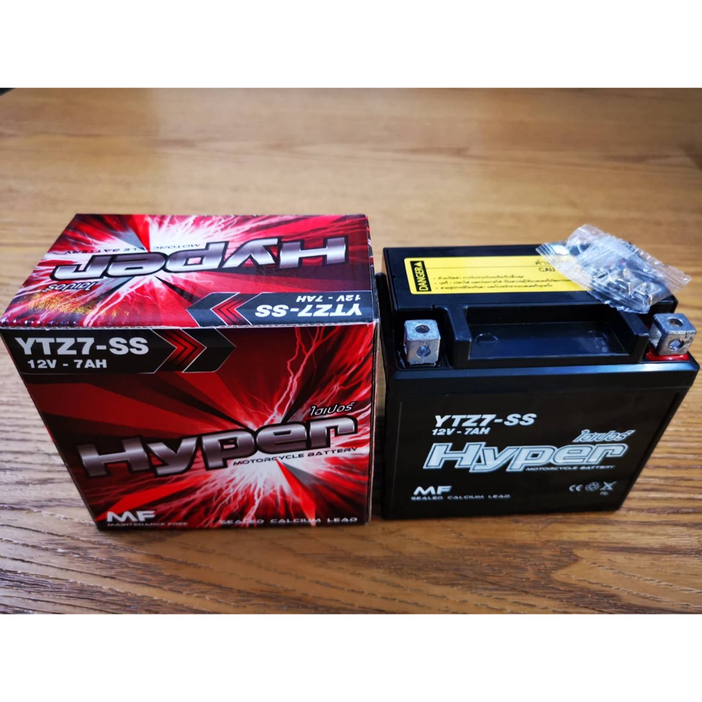 แบต แบตเตอรี่ 12V 6-7แอมป์ YTZ7S VTZ7S  CBR150 CLICK125-150 FIORE FILANO QBIC ยี่ห้อHYPER 3K รถมอเตอ