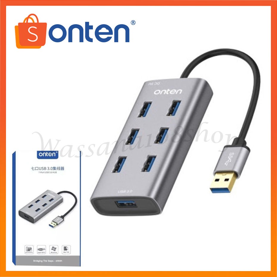 ONTEN 7 Port USB HUB v3.0 OTN8108 (Black)