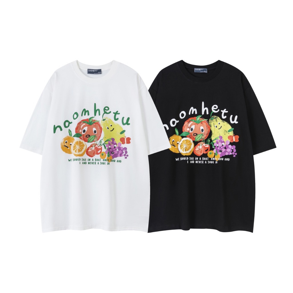 spaceboy เสื้อยืดแขนสั้น “ FRUIT FRIENDS ” oversize T-shirt [N531]