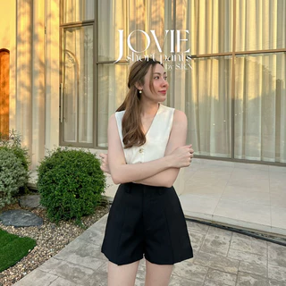 SRN-13 | JOVIE Short Pants ดีเทลจีบตรง กางเกงขาสั้น