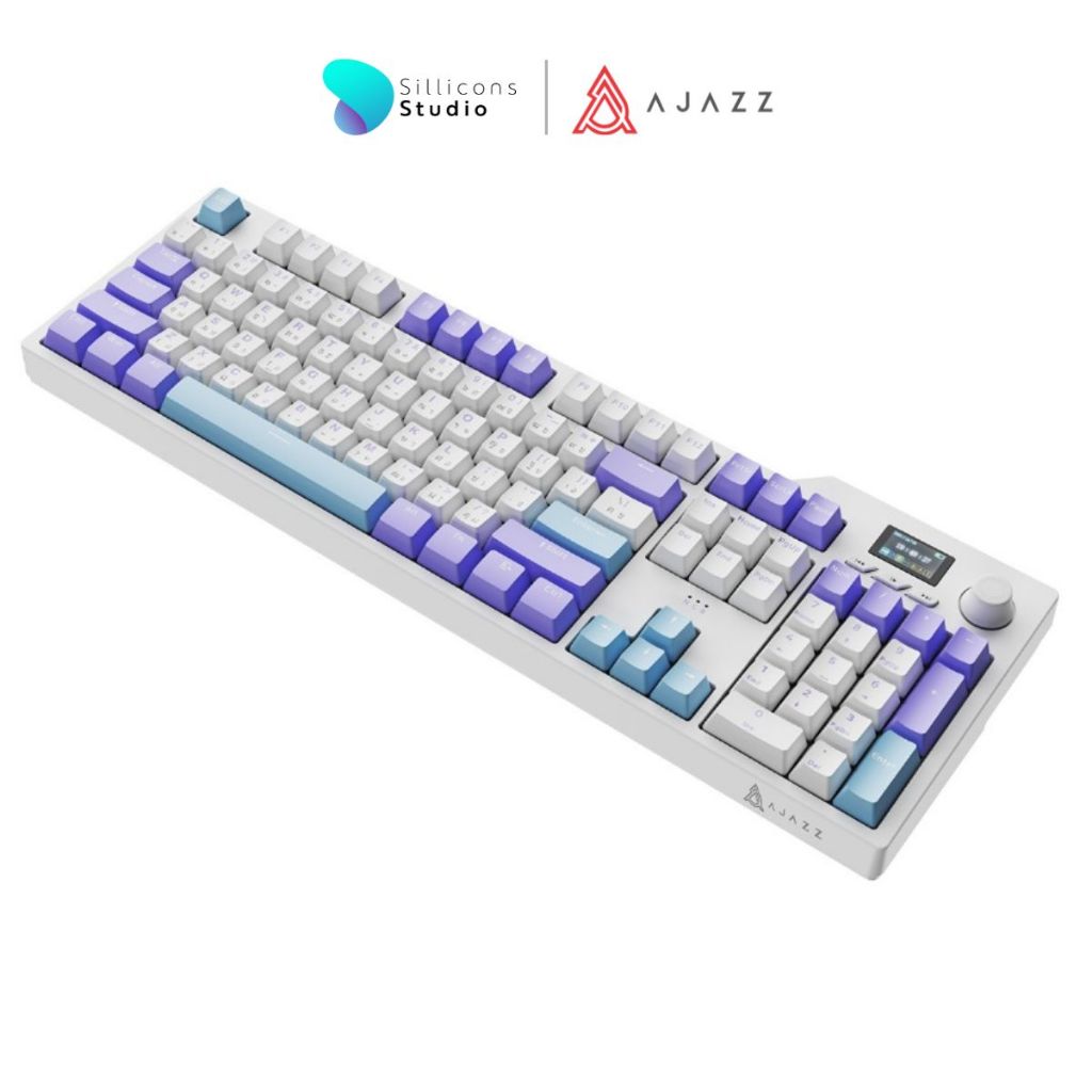 คีย์บอร์ดเกมมิ่ง Ajazz AK35i V2 TFT Screen Gasket Tri-Mod Mechanical Keyboard รับประกันสินค้า 1 ปี