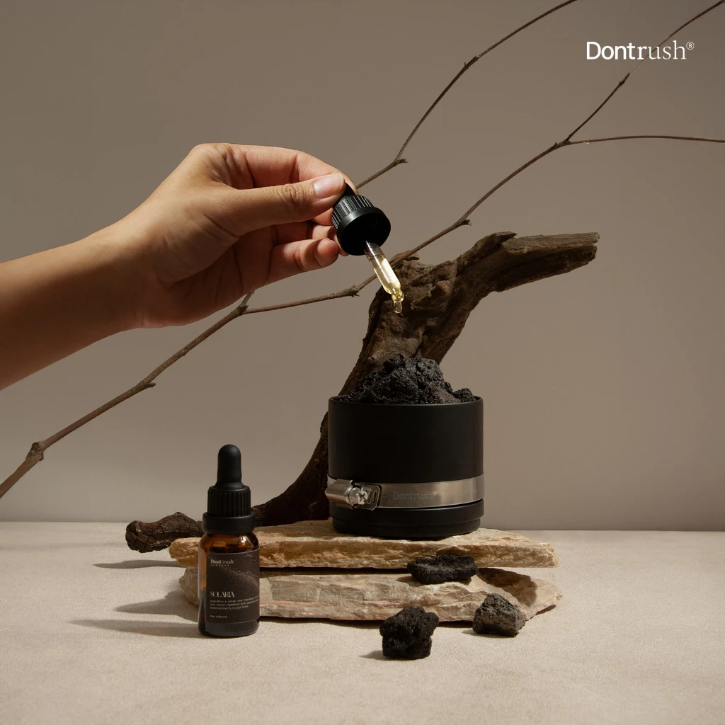 Dontrush หินหอมกระปุกหินภูเขาไฟพร้อมนํ้ามันหอมระเหย - "ROCKY" LAVA STONE DIFFUSER WITH ESSENTIAL OIL thumbnail 6