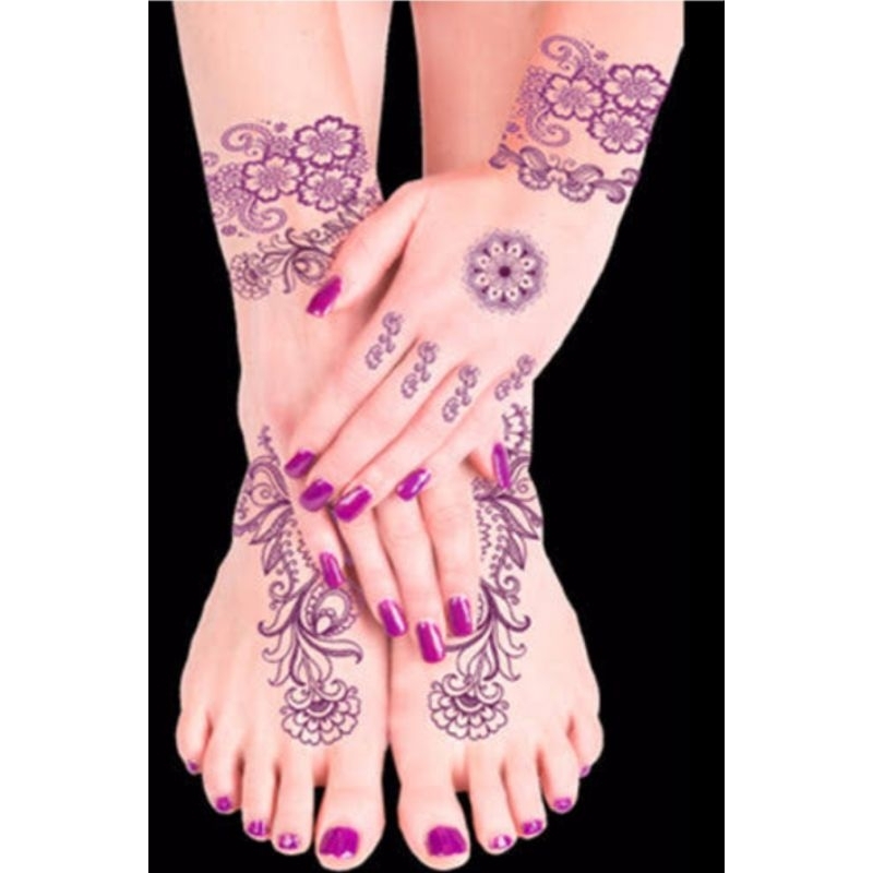 เฮนนา purple เฮนน่าเพ้นท์ตัว GOLECHA  henna สีเพ้นท์ฮาลาล HENNA