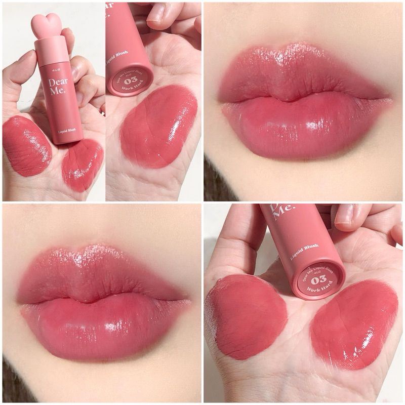 บลัชลิขวิด 4U2 สี 03 Work Hard โทนชมพูอมแดงตุ่นๆ ทาได้ทุกสีผิวเลย สีแน่นสีชัด นัวละมุนสุดๆแพกเกจน้อง