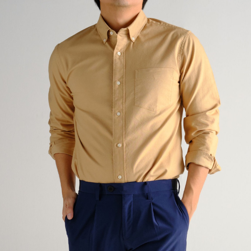 era-won เสื้อเชิ้ต ทรงปกติ Dress Shirt Oxford  แขนยาว สี Mitty