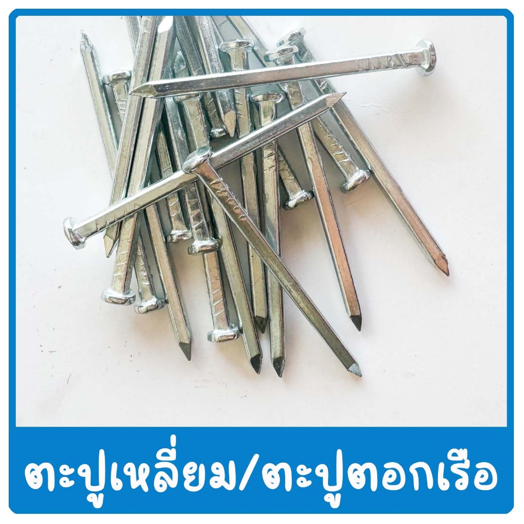(แบ่งขายกิโล) ตะปูเหลี่ยม ตะปูขาว ตะปูตอกเรือ ขนาด 1.5", 2", 2.5", 3", 4"