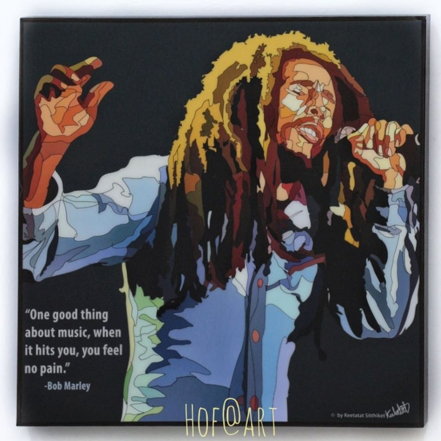 Bob Marley #1 บ็อบ มาร์เลย์ นักร้อง เพลง Reggae เร็กเก้ สกา รูปภาพ​ติดผนัง pop art กรอบรูป คำคม แต่งบ้าน ของขวัญ รูปภาพ