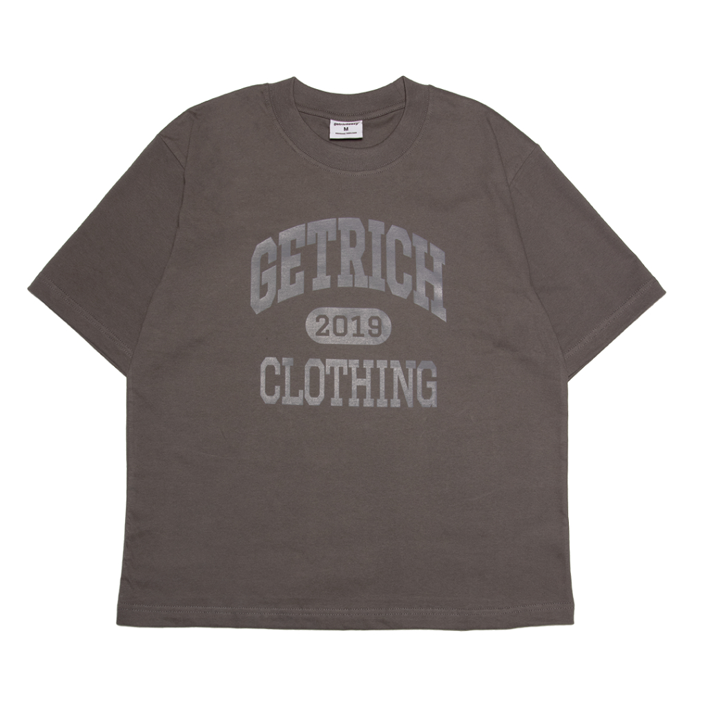 Label logo boxy fit tee Faded Grey