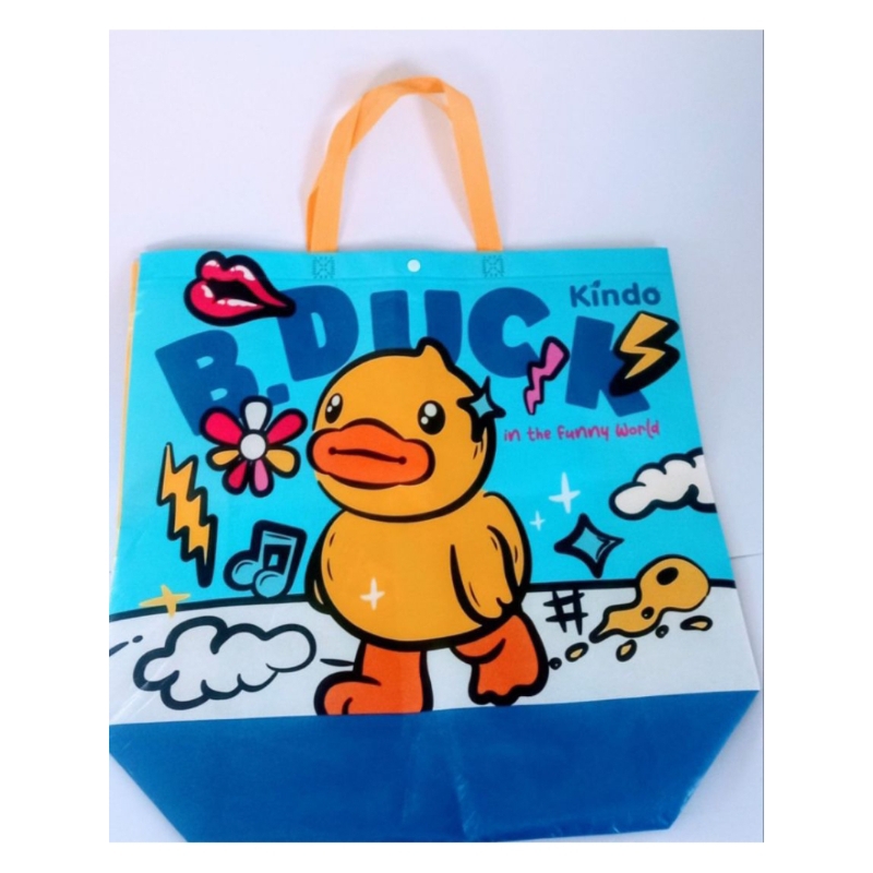 กระเป๋ากระสอบเนื้อหนา ลายเป็ดเหลือง  B.DUCK ใบใหญ่มาก สะพายไหล่ได้ ขนาด  20 × 19 นิ้ว