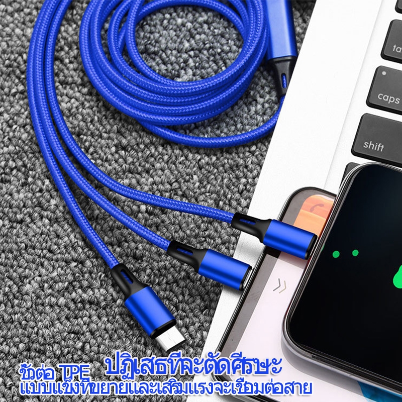 สายเคเบิลข้อมูล 1.5 ม. เหมาะสำหรับสายเคเบิลข้อมูลโทรศัพท์มือถือ TYPE-C สายชาร์จแบบถัก สายชาร์จเร็ว Android USB