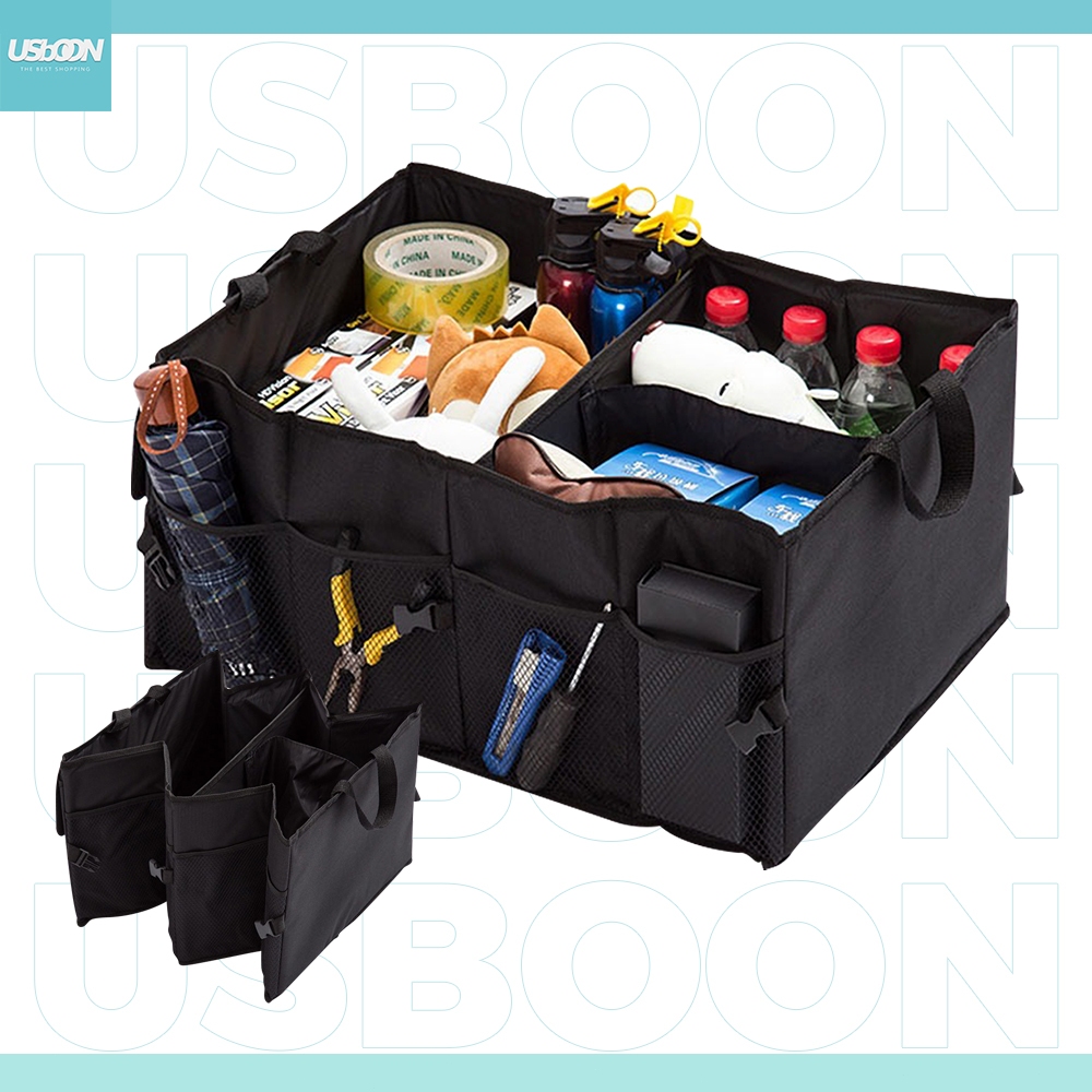 usboon อุปกรณ์ในรถยนต์ กล่องเก็บของท้ายรถ พับได้ กระเป๋าแคมป์ปิ้ง