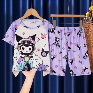 พร้อมส่งชุดนอนเด็กเด็กชายและหญิงชุดบ้านแขนสั้นการ์ตูน 1120