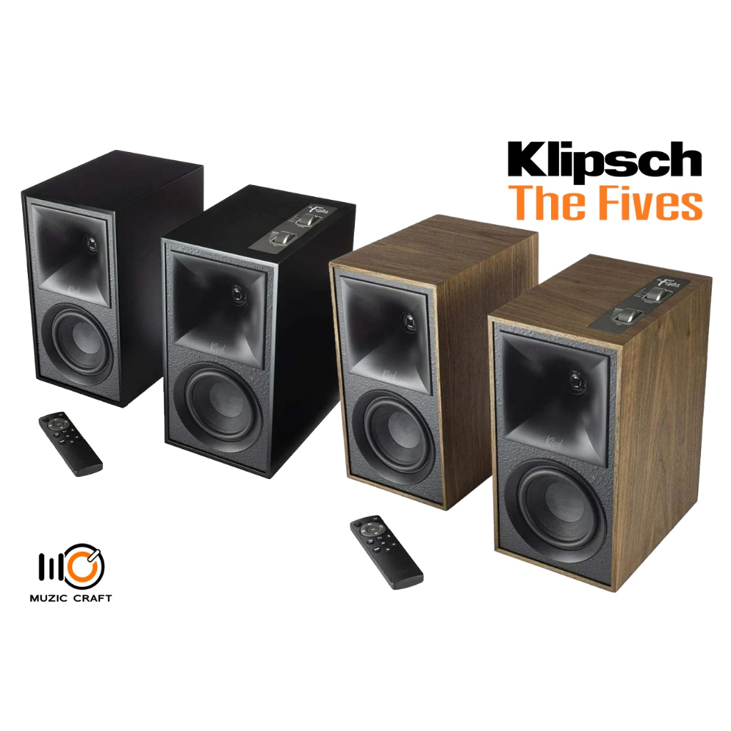 Klipsch The Fives (Pair/คู่) *ของแท้รับประกัน 1ปี*ลำโพงบลูทูธ 4.5", 80W, Bluetooth Bookshelf Speakers