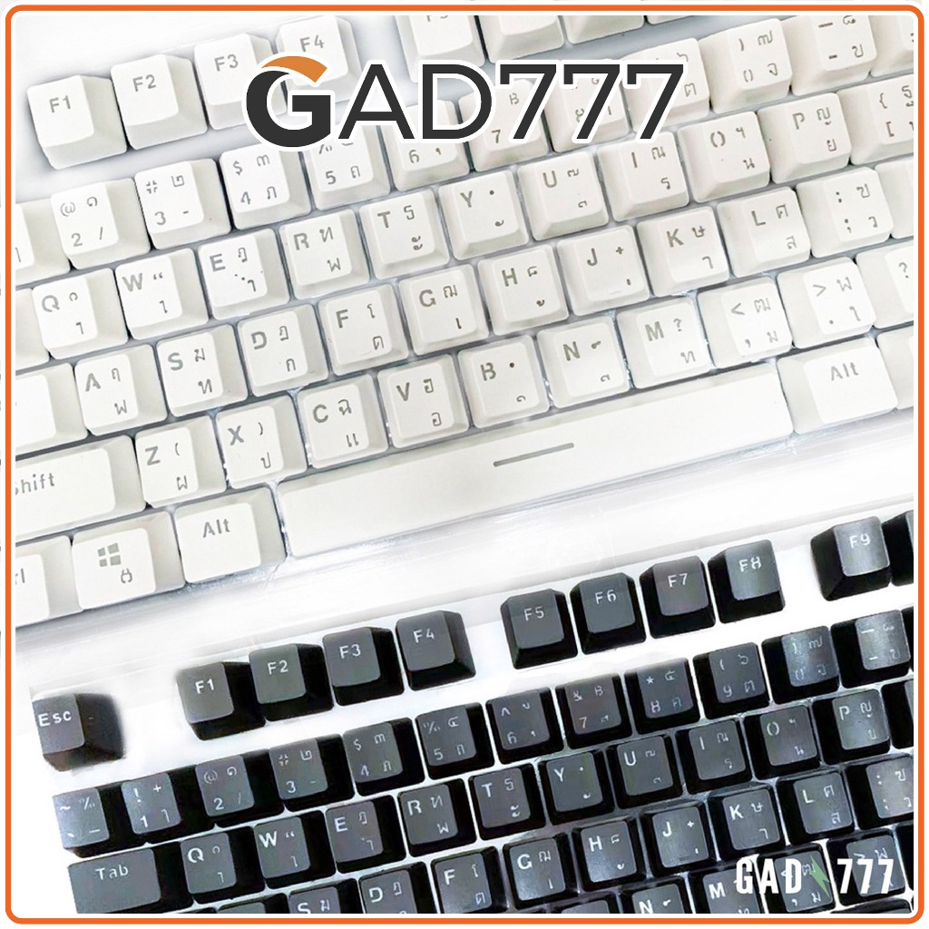 RK Keycap อังกฤษ/ไทยไฟลอด 104 ปุ่ม [G7_158] คีย์แคป ไฟทะลุ Keycaps Eng/Thai for Mechanical keyboard 