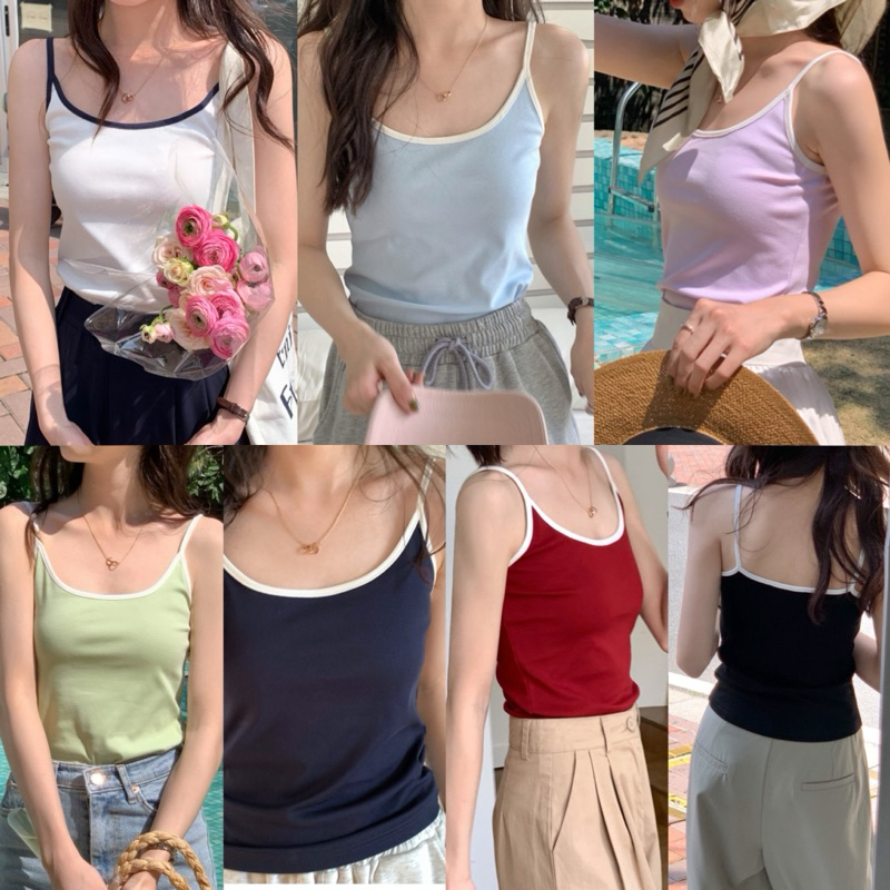 Somedays_closet l🌷พร้อมส่ง🌷 Rula Camisole เสื้อกล้ามสไตล์เกาหลี กุ๊นขอบ มินิมอลมินิใจ