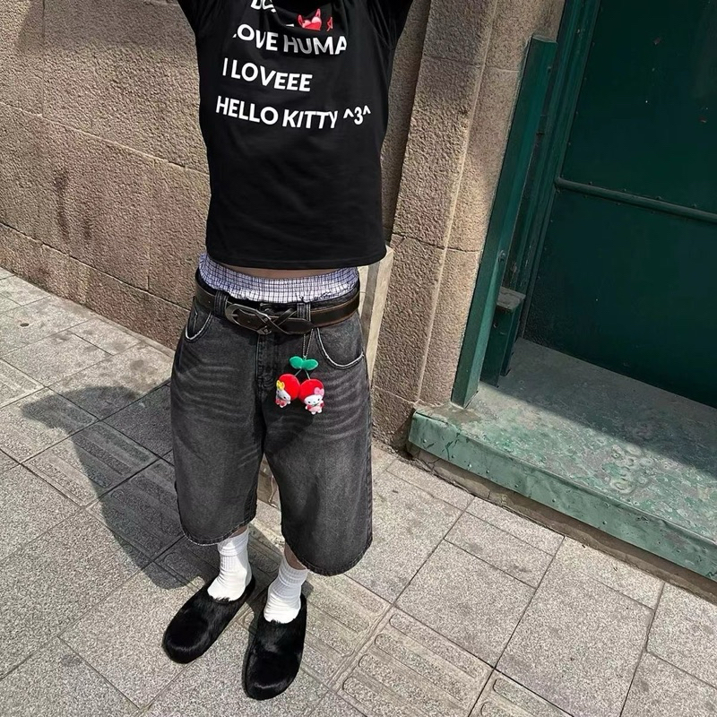 กางเกงยีนส์ขาสั้นผู้ชาย jort jorts