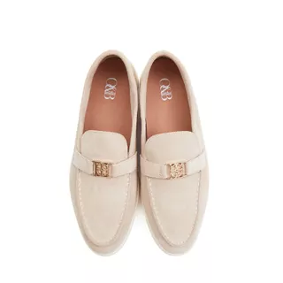 O&B รองเท้าหนังกลับ รุ่น ROMEO LOAFERS IN WHISPER WHITE-11218SU11611F_S4WTXX