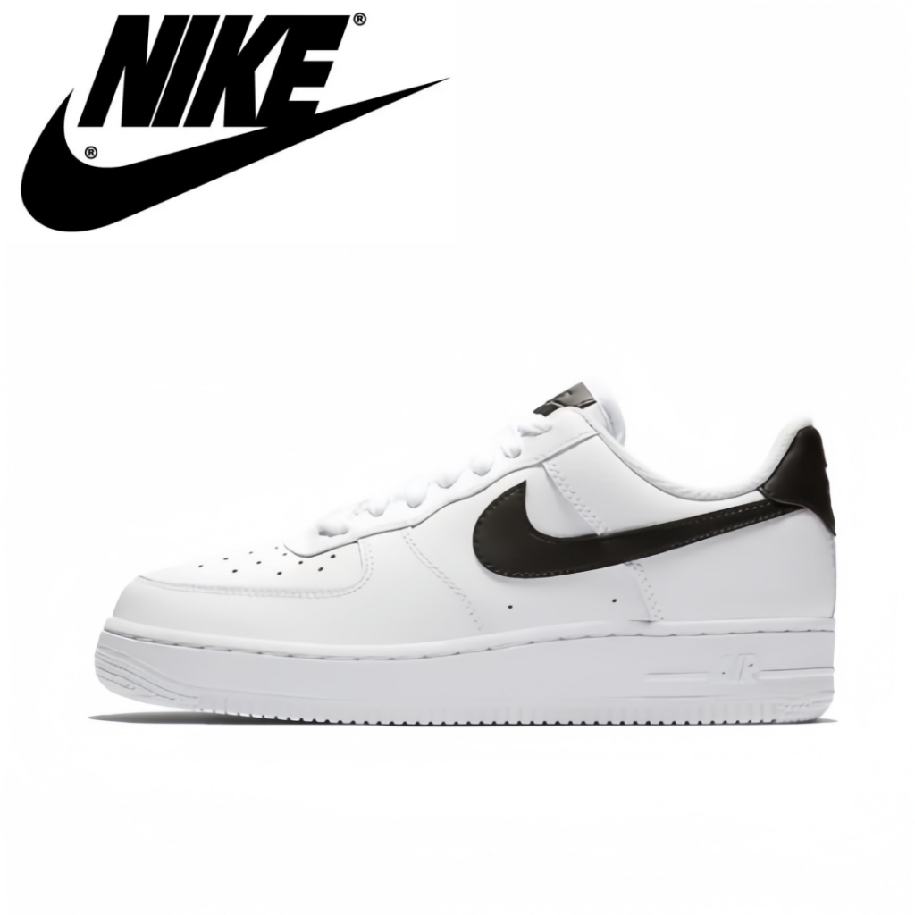 Nike Air Force 1 Low 07 ขาว - ดำ（ของแท้ 100 %）รองเท้าผ้าใบ ผู้ชาย ผู้หญิง รูปแบบ รองเท้า
