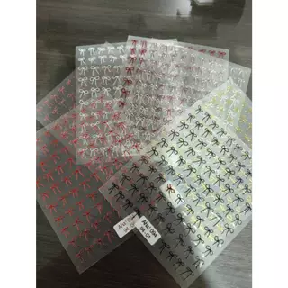 K2.สติ๊กเกอร์โบว์แบบบาง (อ่านก่อนสั่ง) เส้นเล็ก แบรนด์ AHA และ Nail Decal แบบมีกาวในตัวลอกแปะได้ค่ะ