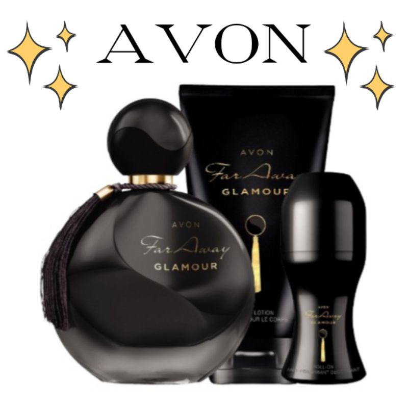 AVON FAR AWAY GLAMOUR Set For Women - EDP 50 ML + Body Lotion 150 ML + Roll-on 50 ML