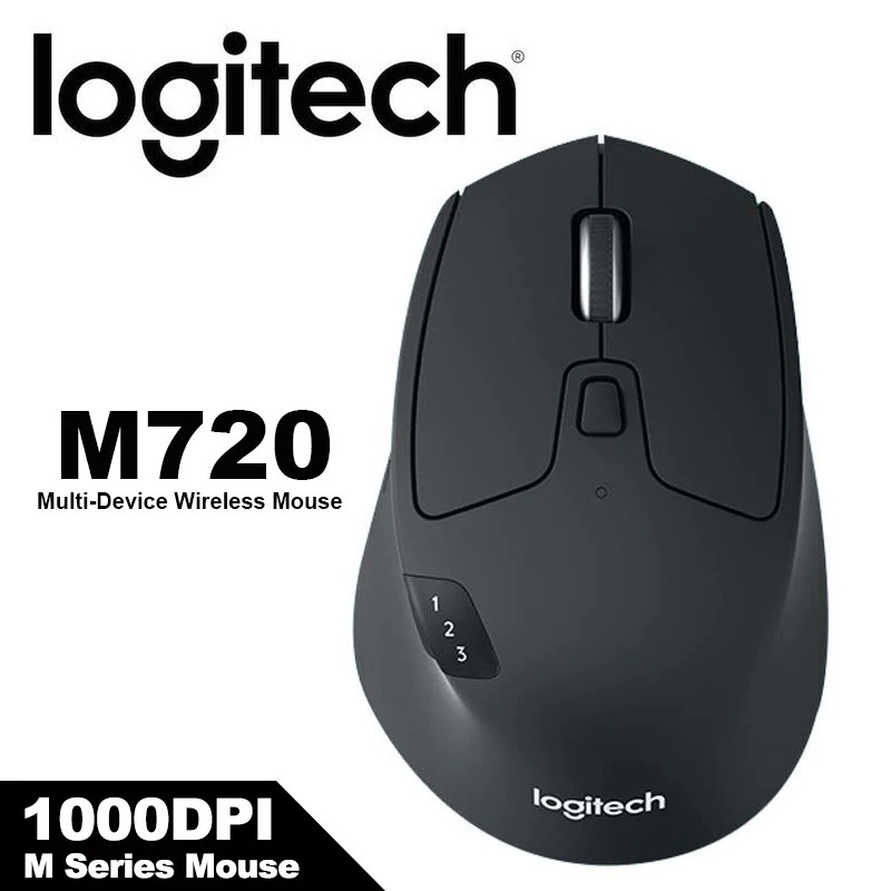 ⚡️เมาส์ไร้สาย⚡️ LOGITECH M720 Triathlon Multi-Device Wireless Mouse, Bluetooth 1000 DPI, 8 Buttons