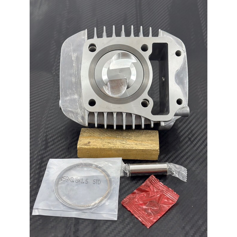 เสื้อสูบ125iปลาวาฬลูก59หัวนูน2วาวสลัก13มิลพร้อมปาดหลบวาล์วปลอกสูบใส่แคร้งเดิมได้เลยใส่125iปลาวาฬLEDร