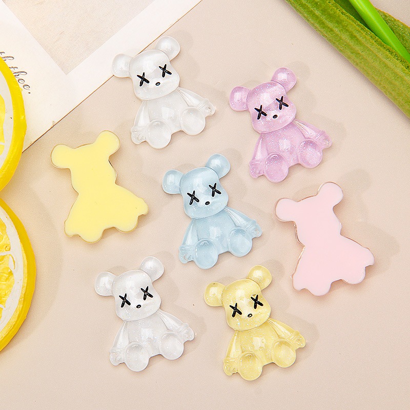 เรซิ่นตกแต่ง งานDIY (ชุด 5 ชิ้น)  พวงกุญแจ ยาดม เคสโทรศัพท์ นางฟ้า หัวใจ หอยมุก ซูชิ หมีน้ำตาล ดอกไม้ใส หูกระต่าย - รูปที่ 7